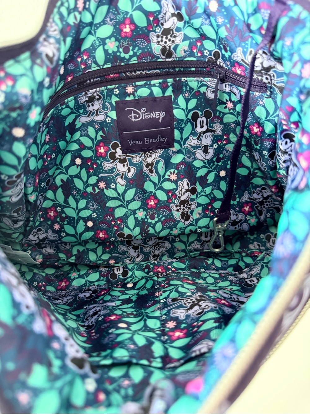 Vera Bradley Disney Flirty Floral Tiple Zip Shoulder Bag - Picture 2 of 11